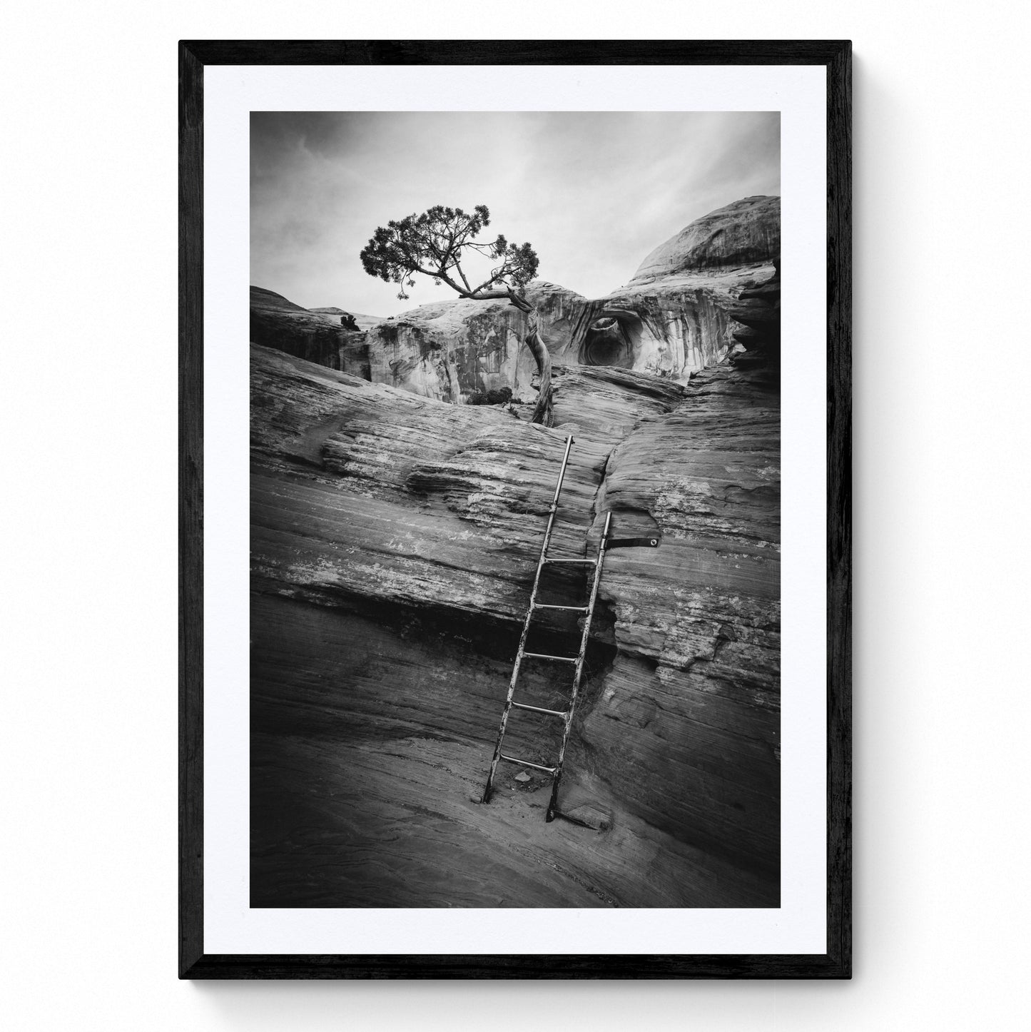 framed black and white art