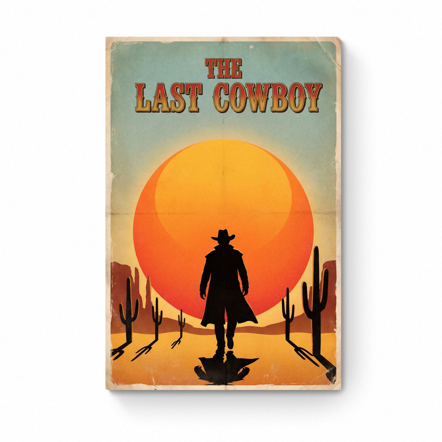retro western movie print