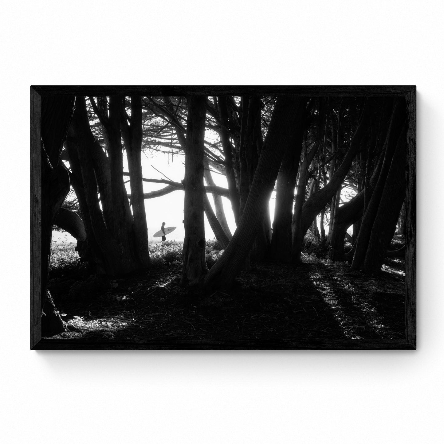 black and white surf artwork