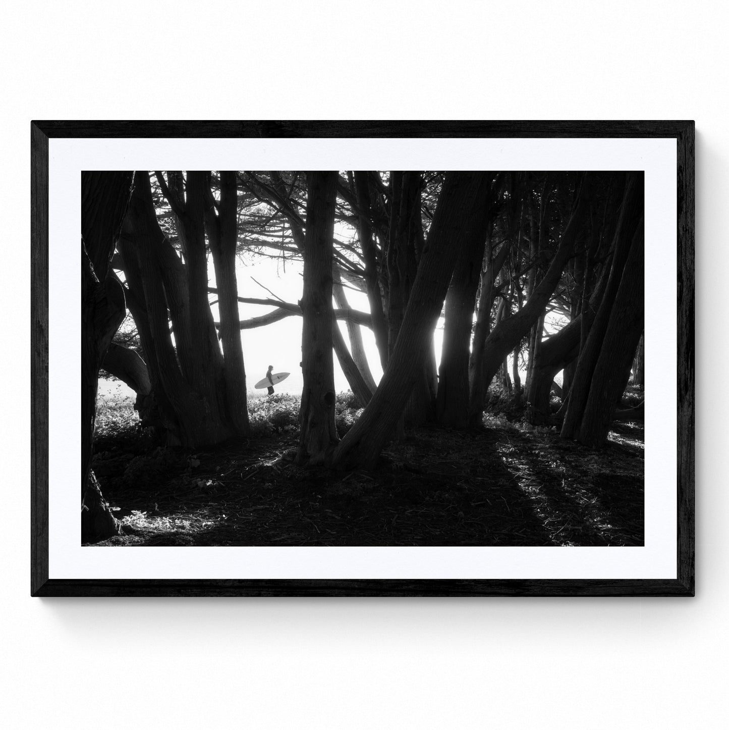 black and white surf art