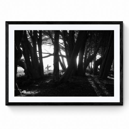 black and white surf art