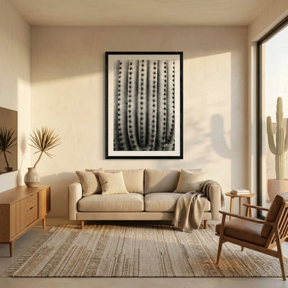 black and white cactus wall art