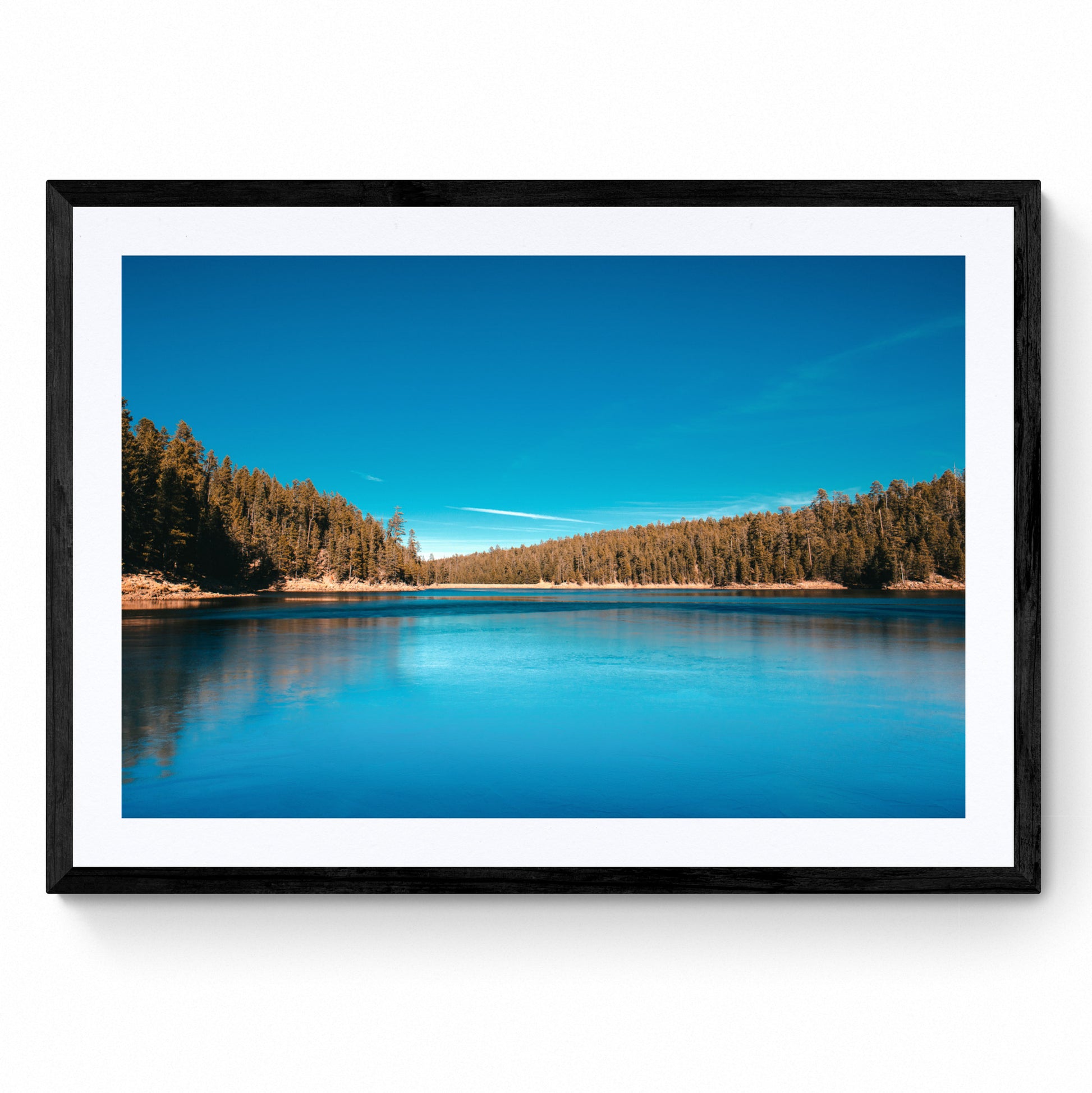 framed lake art