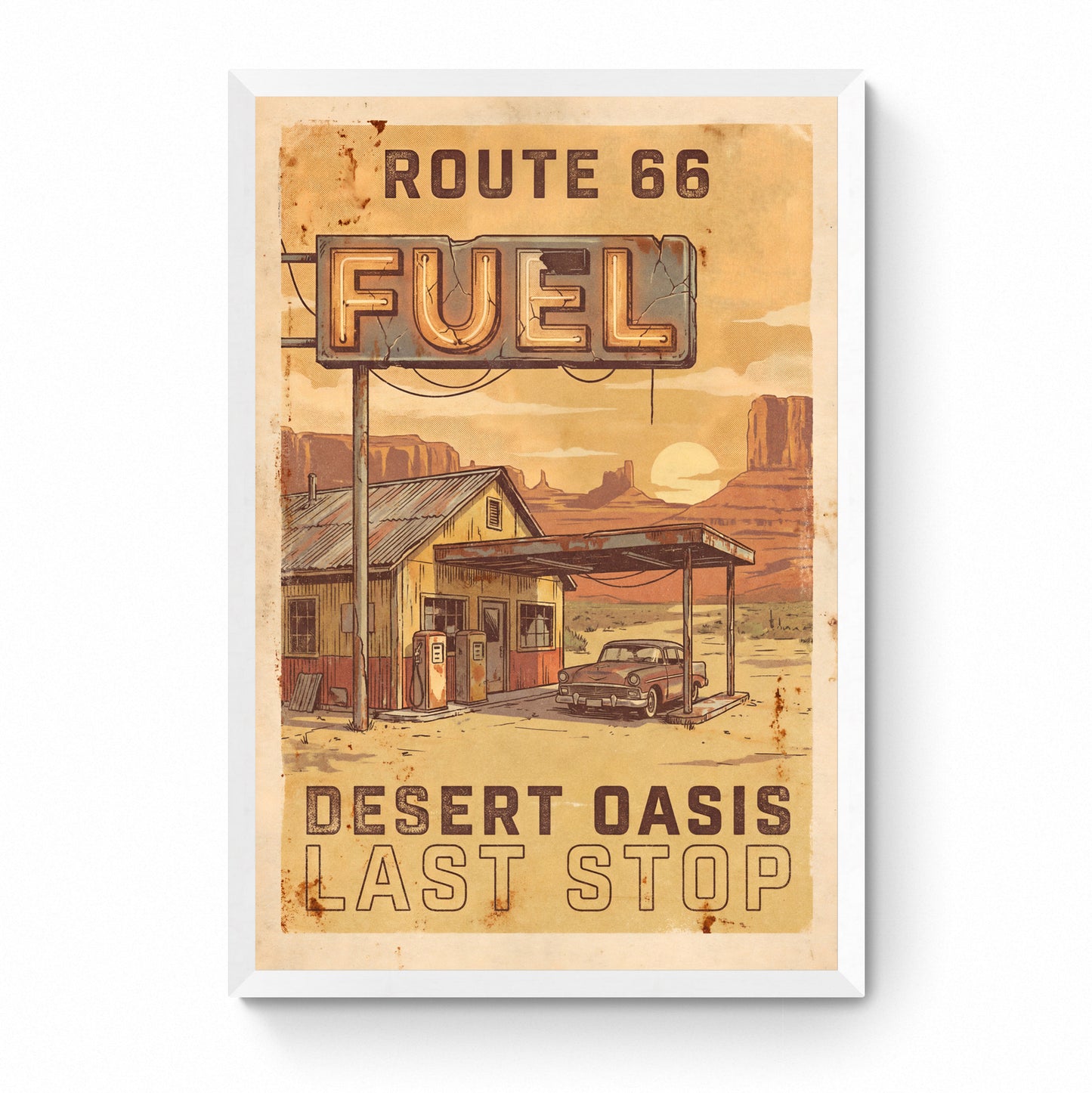 vintage gas station poster