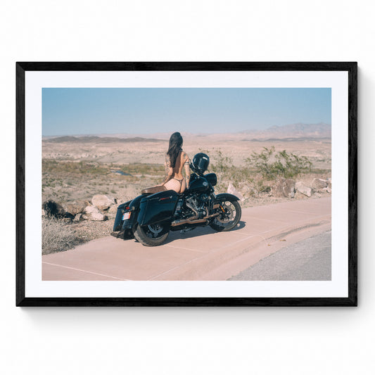 girl on a motorcycle print