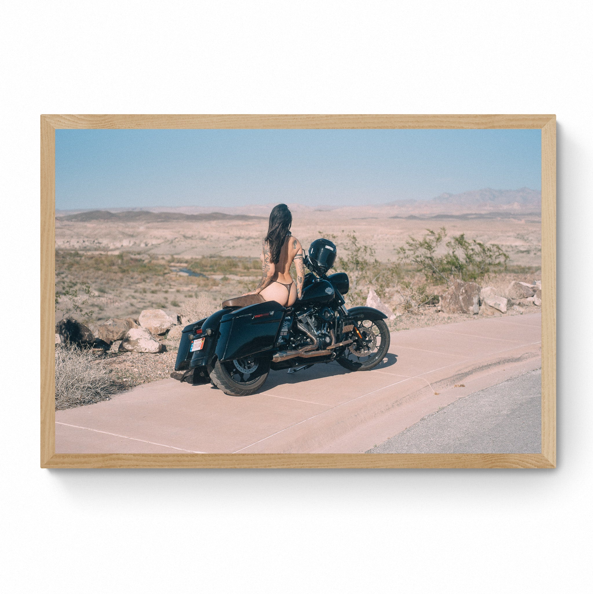 Girl On A Motorcycle Print - Curated Wall Art Photography