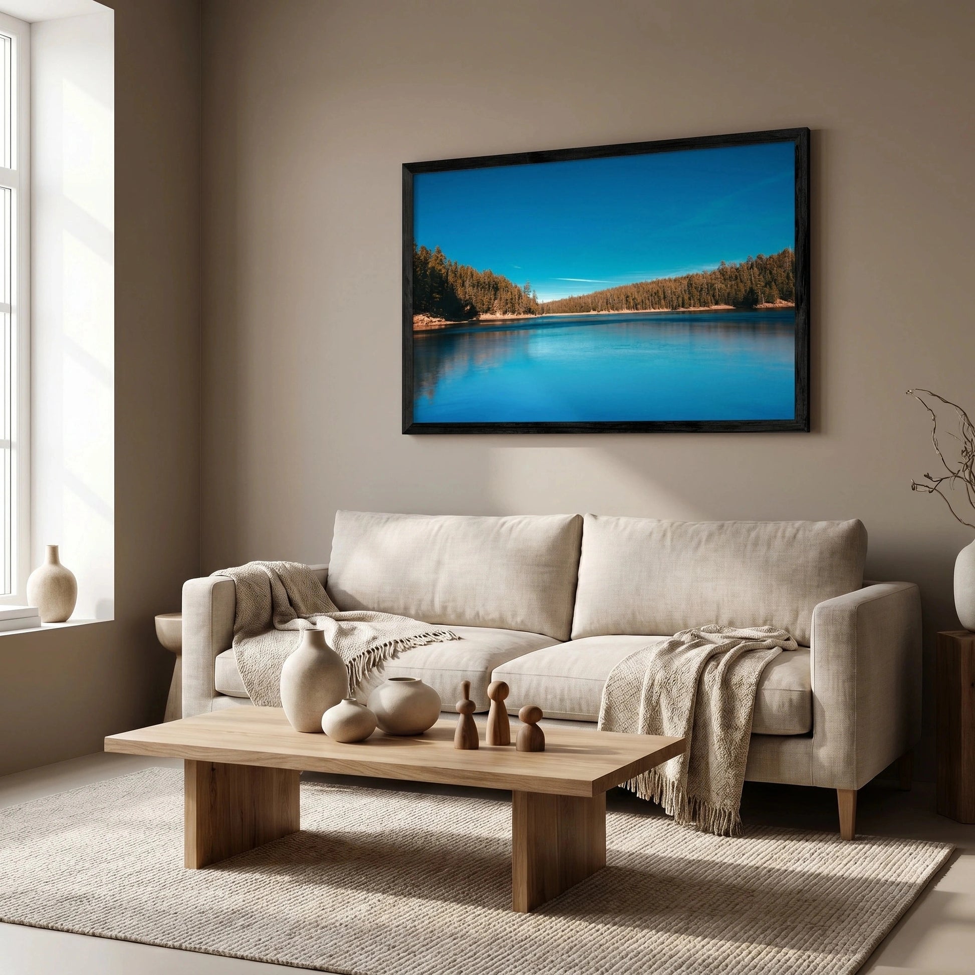framed lake art
